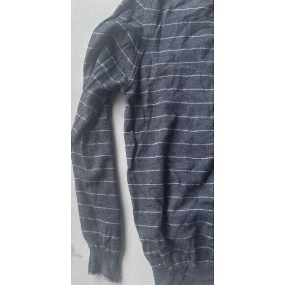 Marco Fiori Sweater Men's Size Large V-Neck Wool Striped Outdoor Black - Picture 7 of 8